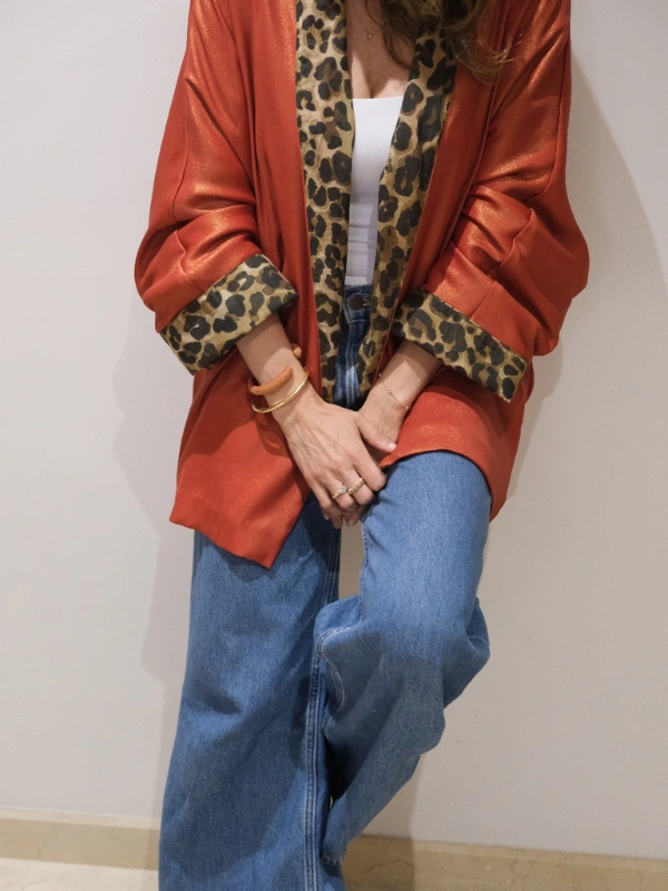 Haori Lamé Leopard - ÏRTHY, Moroccan Lifestyle